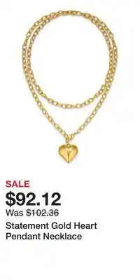 Kohl's Statement Gold Heart Pendant Necklace offer