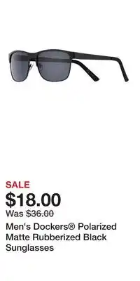 Kohl's Men's Dockers Polarized Matte Rubberized Black Sunglasses offer