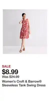 Kohl's Women's Croft & Barrow Sleeveless Tank Swing Dress offer
