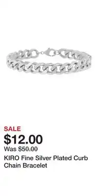 Kohl's KIRO Fine Silver Plated Curb Chain Bracelet offer