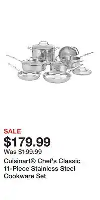 Kohl's Cuisinart Chef's Classic 11-Piece Stainless Steel Cookware Set offer