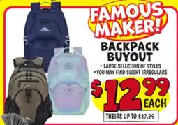 Ollie's BACKPACK BUYOUT offer