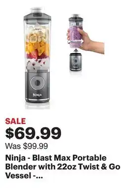 Best Buy Ninja - Blast Max Portable Blender with 22oz Twist & Go Vessel - Cool Gray offer