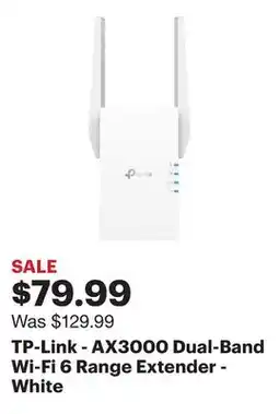 Best Buy TP-Link - AX3000 Dual-Band Wi-Fi 6 Range Extender - White offer