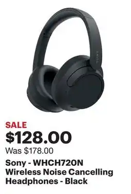 Best Buy Sony - WHCH720N Wireless Noise Cancelling Headphones - Black offer