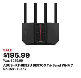 Best Buy ASUS - RT-BE92U BE9700 Tri-Band Wi-Fi 7 Router - Black offer