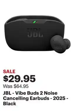 Best Buy JBL - Vibe Buds 2 Noise Cancelling Earbuds - 2025 - Black offer
