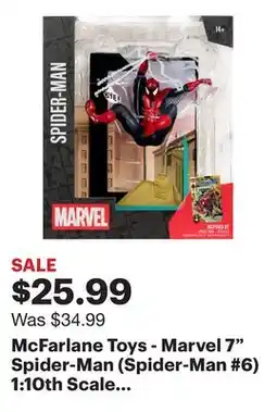 Best Buy McFarlane Toys - Marvel 7 Spider-Man (Spider-Man #6) 1:10th Scale Collectible with Scene offer