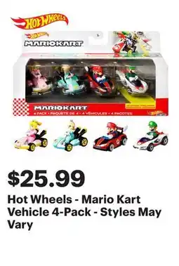 Best Buy Hot Wheels - Mario Kart Vehicle 4-Pack - Styles May Vary offer