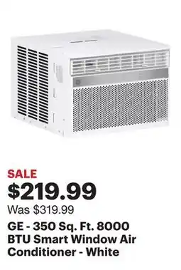 Best Buy GE - 350 Sq. Ft. 8000 BTU Smart Window Air Conditioner - White offer