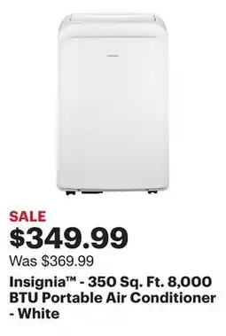 Best Buy Insignia - 350 Sq. Ft. 8,000 BTU Portable Air Conditioner - White offer