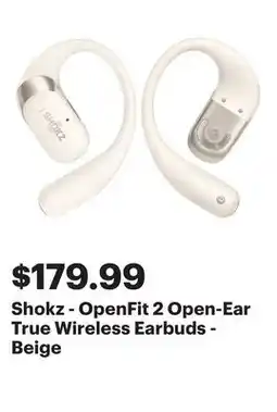 Best Buy Shokz - OpenFit 2 Open-Ear True Wireless Earbuds - Beige offer