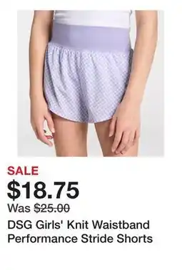 Dick's Sporting Goods DSG Girls' Knit Waistband Performance Stride Shorts offer