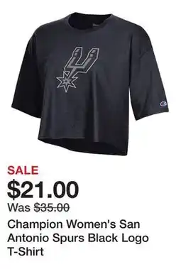Dick's Sporting Goods Champion Women's San Antonio Spurs Black Logo T-Shirt offer