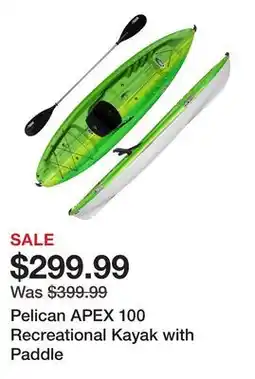 Dick's Sporting Goods Pelican APEX 100 Recreational Kayak with Paddle offer