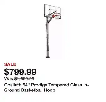 Dick's Sporting Goods Goaliath 54'' Prodigy Tempered Glass In-Ground Basketball Hoop offer