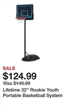 Dick's Sporting Goods Lifetime 32'' Rookie Youth Portable Basketball System offer