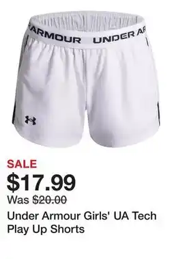 Dick's Sporting Goods Under Armour Girls' UA Tech Play Up Shorts offer
