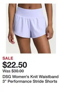 Dick's Sporting Goods DSG Women's Knit Waistband 3 Performance Stride Shorts offer