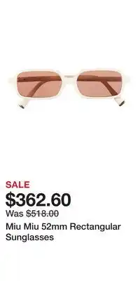 Nordstrom Miu Miu 52mm Rectangular Sunglasses offer