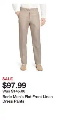Nordstrom Berle Men's Flat Front Linen Dress Pants offer