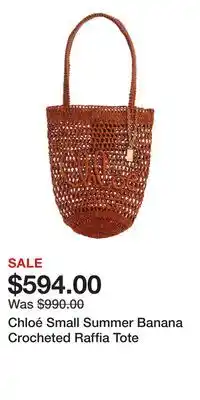 Nordstrom Chloé Small Summer Banana Crocheted Raffia Tote offer