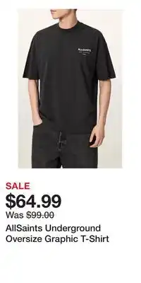 Nordstrom AllSaints Underground Oversize Graphic T-Shirt offer