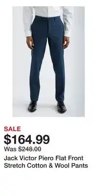 Nordstrom Jack Victor Piero Flat Front Stretch Cotton & Wool Pants offer