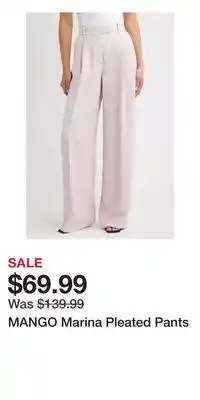 Nordstrom MANGO Marina Pleated Pants offer