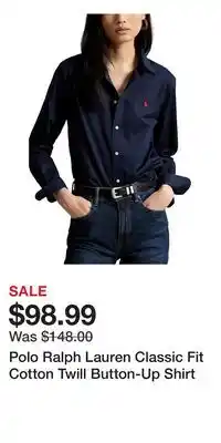 Nordstrom Polo Ralph Lauren Classic Fit Cotton Twill Button-Up Shirt offer