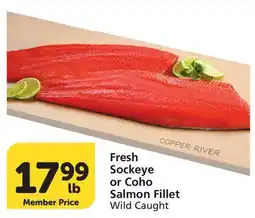 Albertsons Fresh Sockeye or Coho Salmon Fillet offer