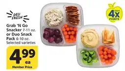 Albertsons Grab 'N Go Snacker 7-11 oz. or Duo Snack Pack 6-10 oz offer