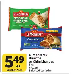 Albertsons El Monterey Burritos or Chimichangas offer