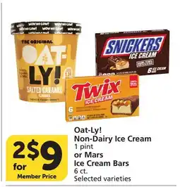 Vons Oat-Ly! Non-Dairy Ice Cream 1 pint or Mars Ice Cream Bars offer