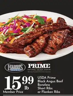 Pavilions USDA Prime Black Angus Beef Boneless Short Ribs or Flanken Ribs offer