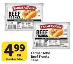 Vons Farmer John Beef Franks offer
