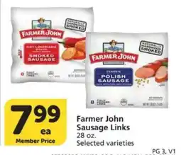 Vons Farmer John Sausage Links offer