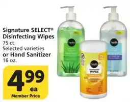 Vons Signature Select Disinfecting Wipes or Hand Sanitizer offer