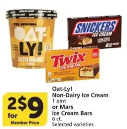 Vons Oat-Ly! Non-Dairy Ice Cream or Mars Ice Cream Bars offer
