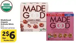 Vons MadeGood Organic Granola Minis offer