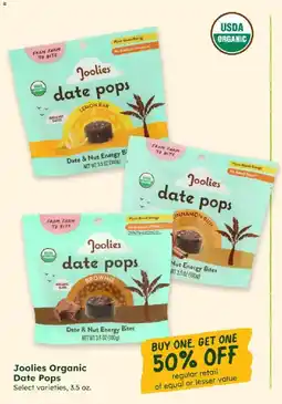 Sprouts Farmers Market Joolies Organic Date Pops offer