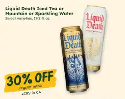 Sprouts Farmers Market Liquid Death Iced Tea or Mountain or Sparkling Water offer