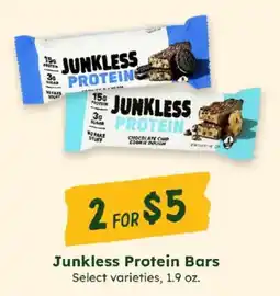 Sprouts Farmers Market Junkless Protein Bars offer