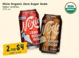 Sprouts Farmers Market Nixie organic zero sugar soda offer