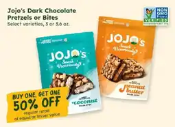 Sprouts Farmers Market Jojo's Dark Chocolate Pretzels or Bites offer