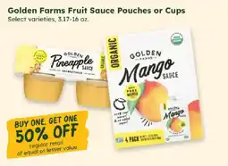 Sprouts Farmers Market Golden Farms Fruit Sauce Pouches or Cups offer