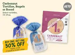 Sprouts Farmers Market Carbonaut Tortillas, Bagels or Bread offer
