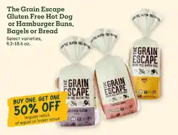 Sprouts Farmers Market The Grain Escape Gluten Free Hot Dog or Hamburger Buns, Bagels or Bread offer