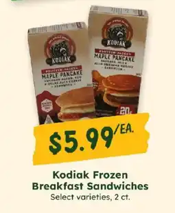 Sprouts Farmers Market Kodiak Frozen Breakfast Sandwiches offer