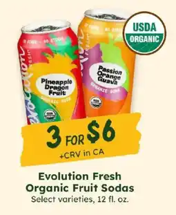 Sprouts Farmers Market Evolution Fresh Organic Fruit Sodas offer